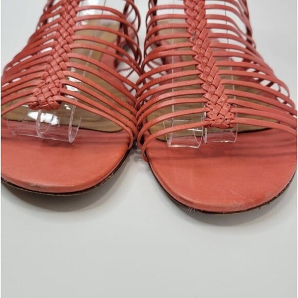 SCHUTZ Coral Peach Low Gladiator Rome Flat Sandals - Picture 3 of 9
